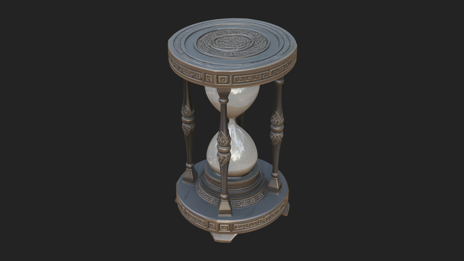 Pillared Sand Hourglass Model Design 1 3D Print Model 3D Model