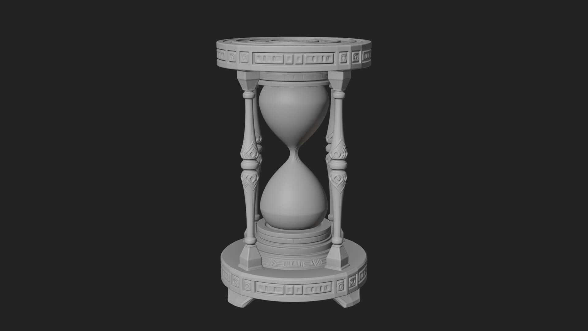 Pillared Sand Hourglass Model Design 1 3D Print Model 3D Model