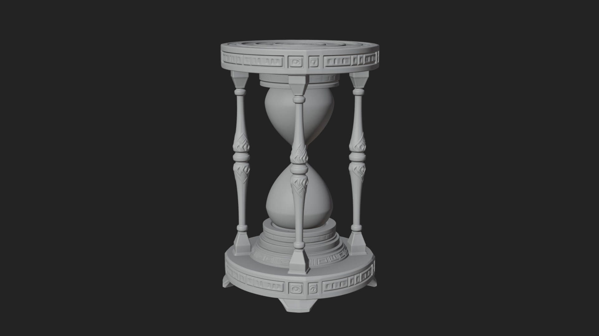 Pillared Sand Hourglass Model Design 1 3D Print Model 3D Model