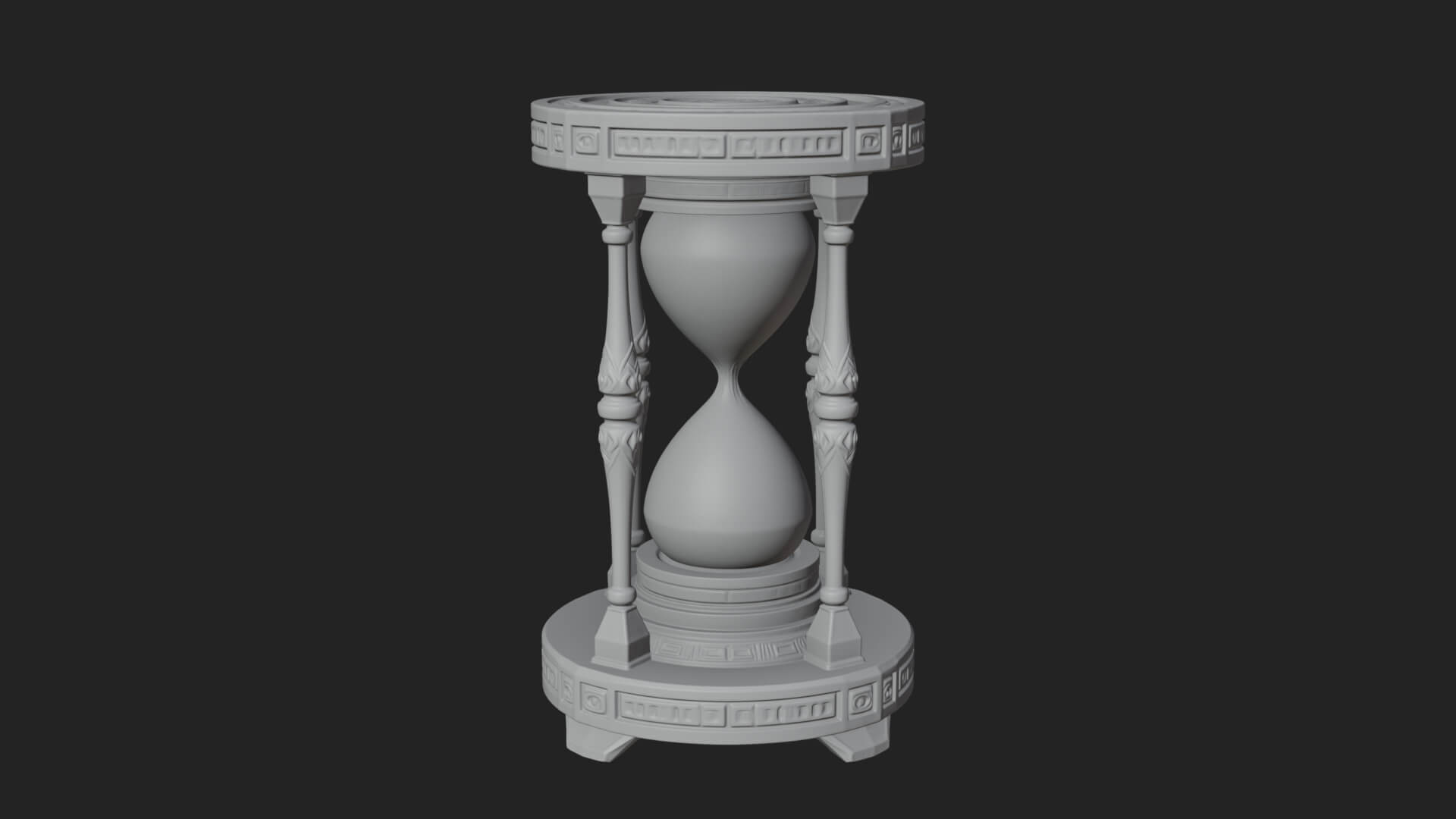 Pillared Sand Hourglass Model Design 1 3D Print Model 3D Model
