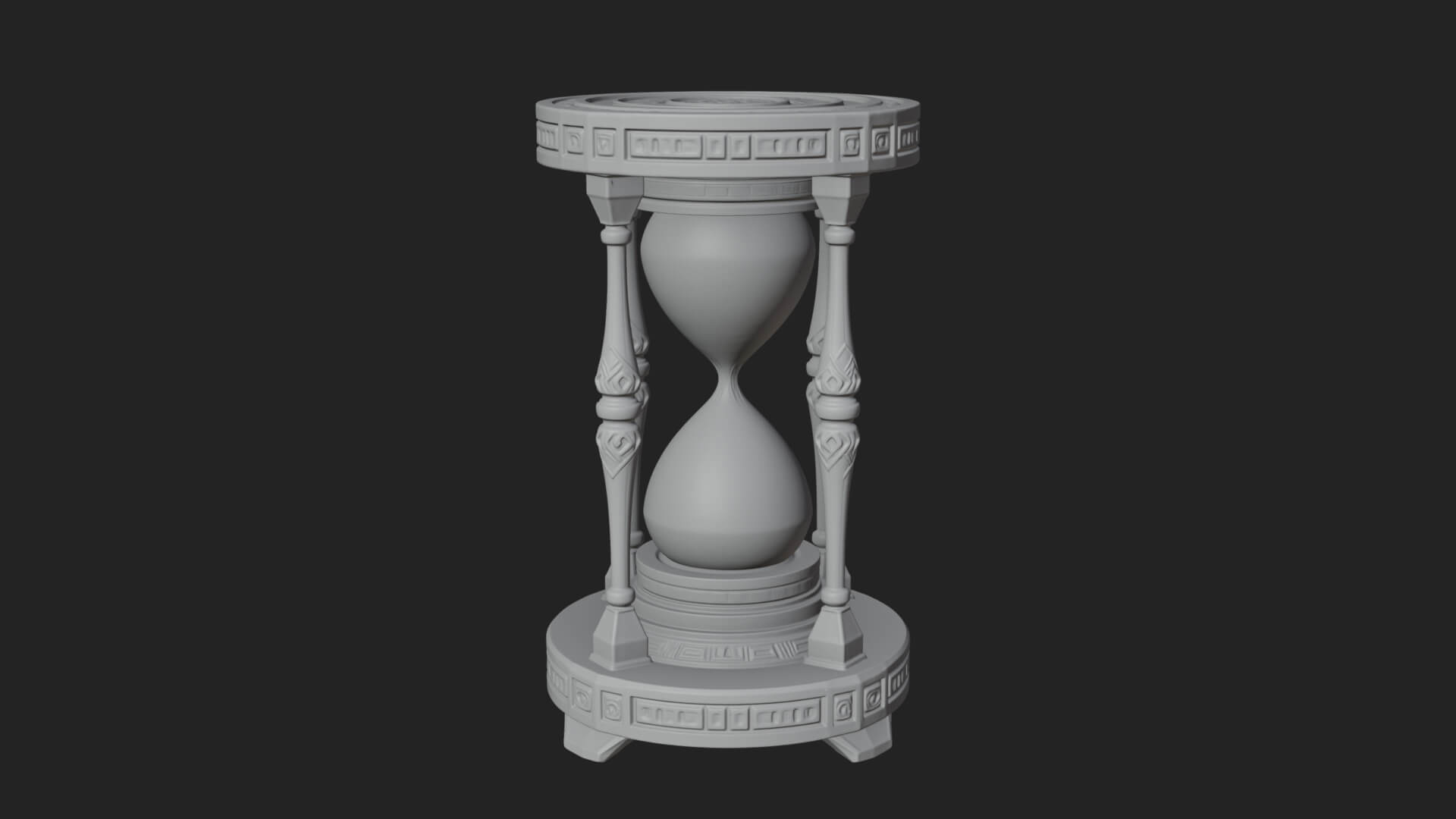 Pillared Sand Hourglass Model Design 1 3D Print Model 3D Model