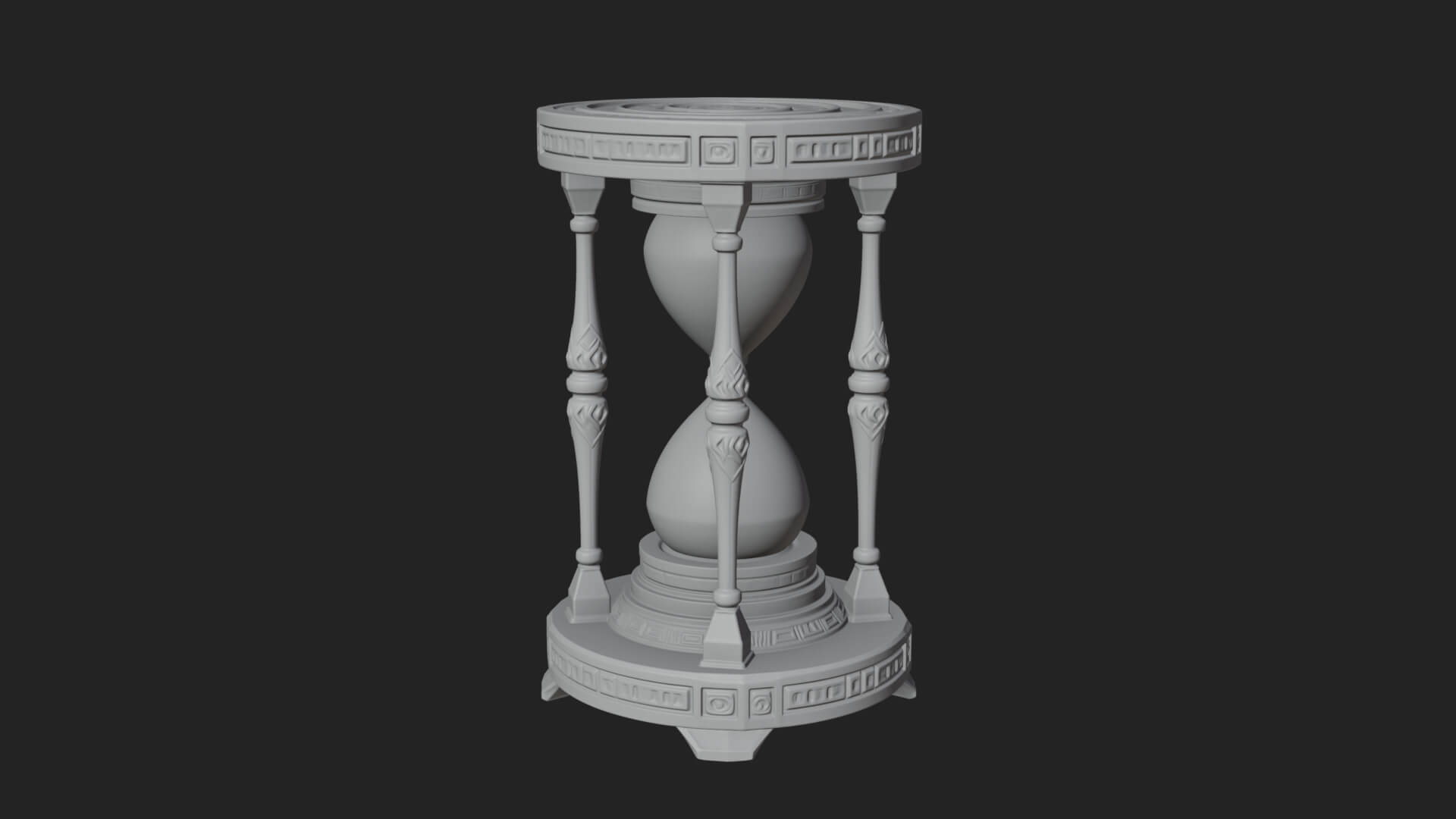 Pillared Sand Hourglass Model Design 1 3D Print Model 3D Model