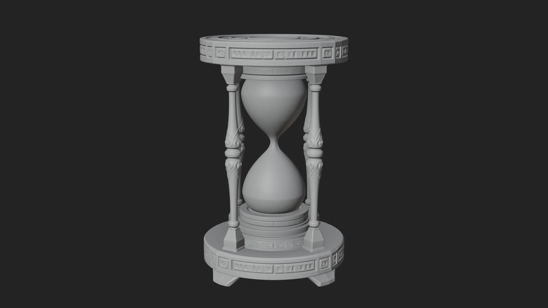Pillared Sand Hourglass Model Design 1 3D Print Model 3D Model