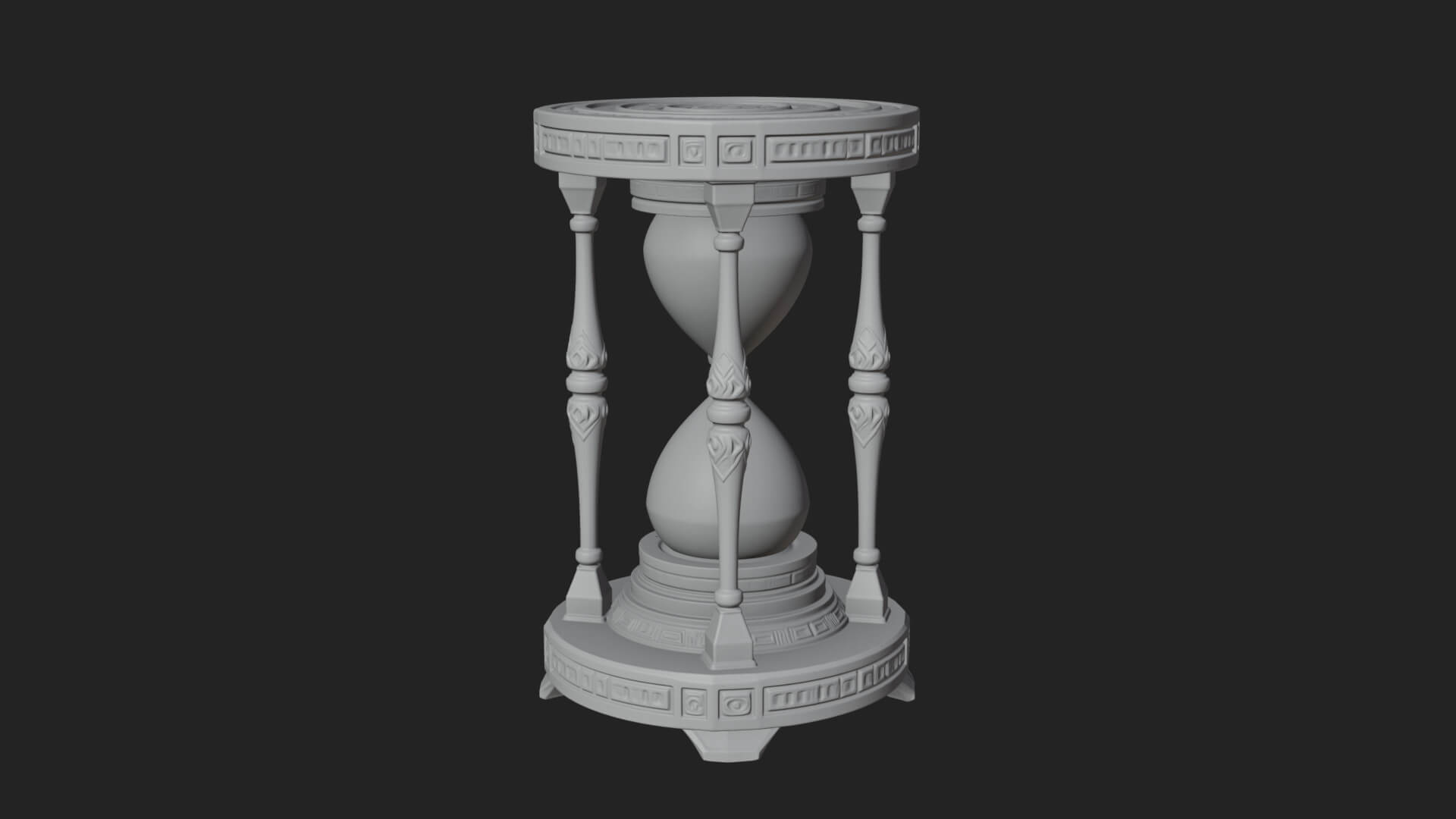 Pillared Sand Hourglass Model Design 1 3D Print Model 3D Model