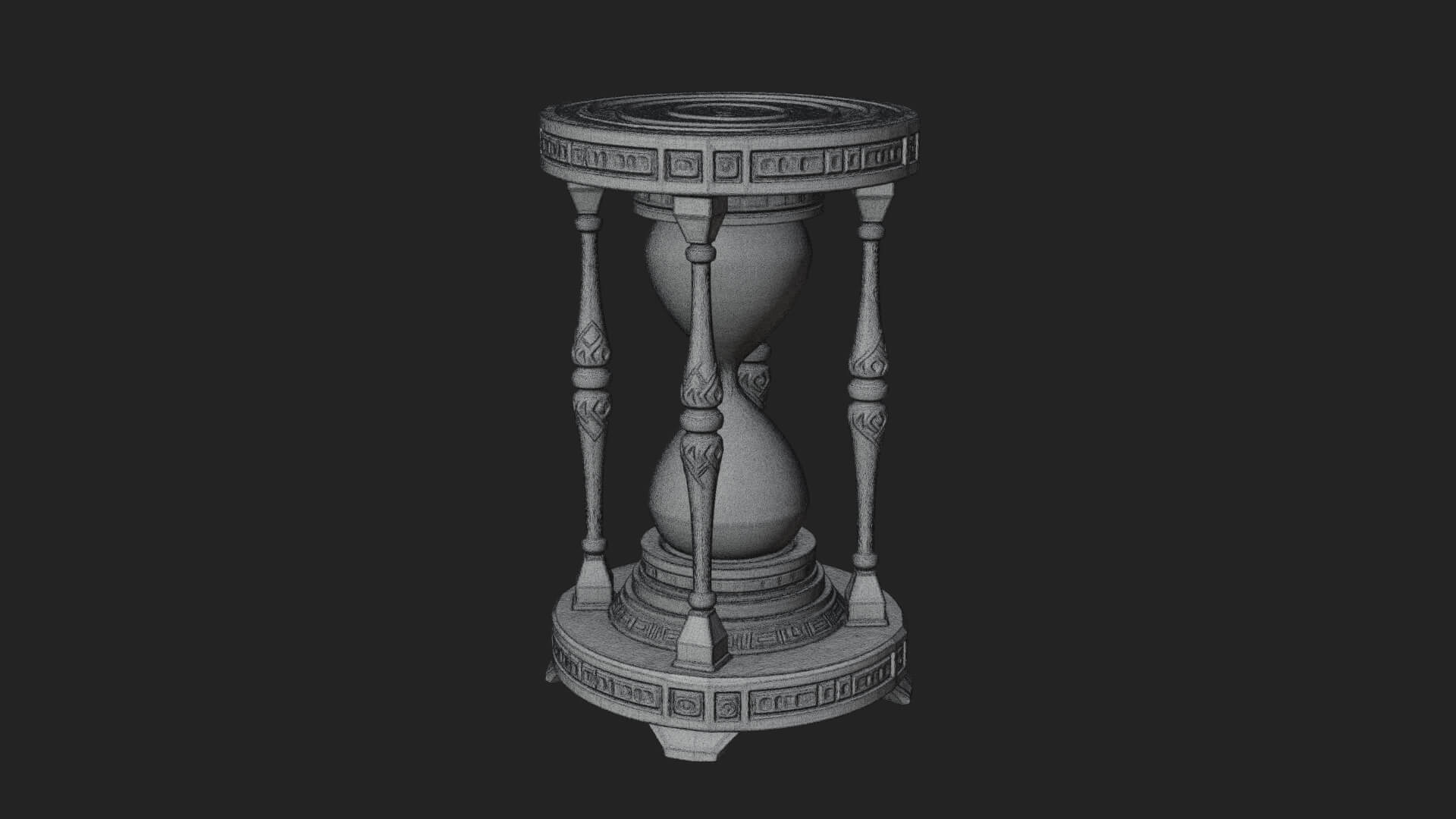 Pillared Sand Hourglass Model Design 1 3D Print Model 3D Model