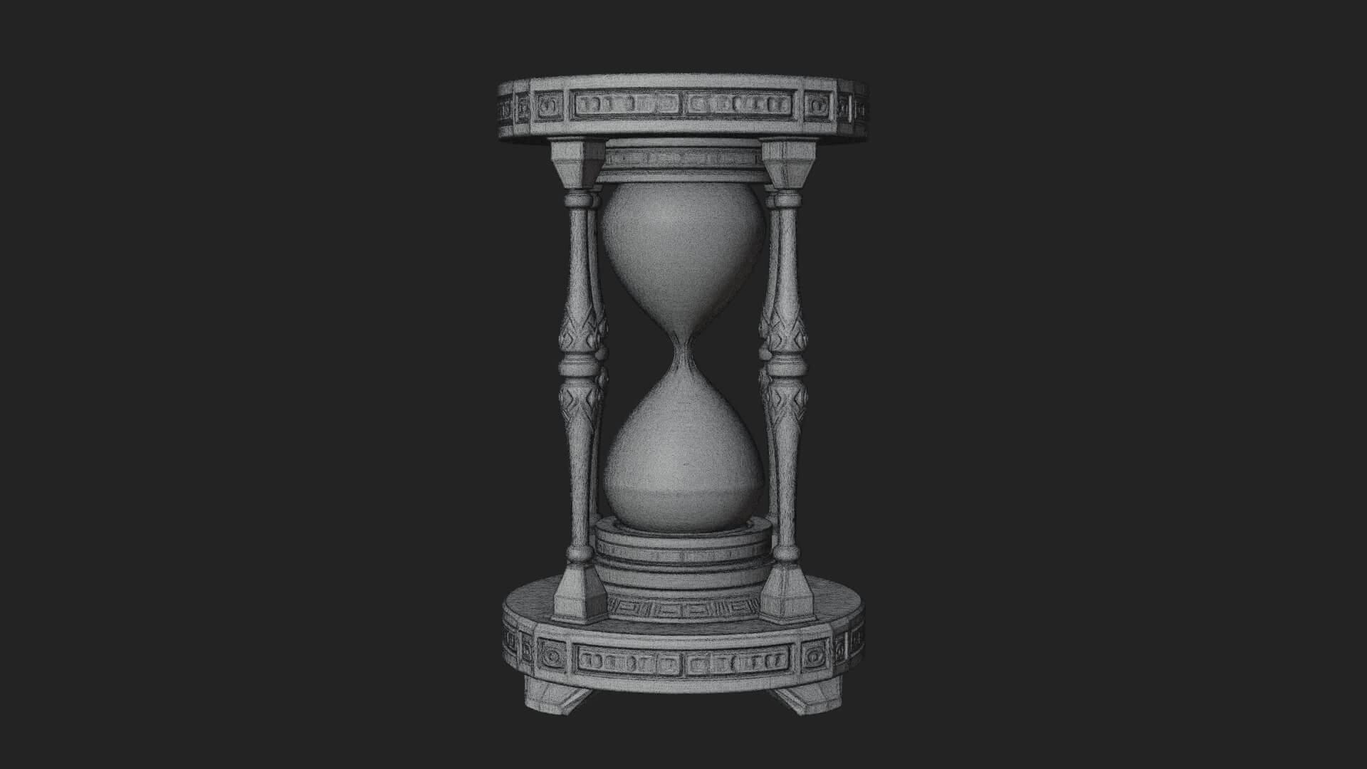 Pillared Sand Hourglass Model Design 1 3D Print Model 3D Model