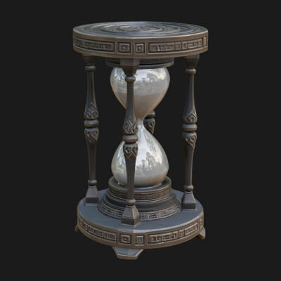 Pillared Sand Hourglass Model Design 1 3D Print Model