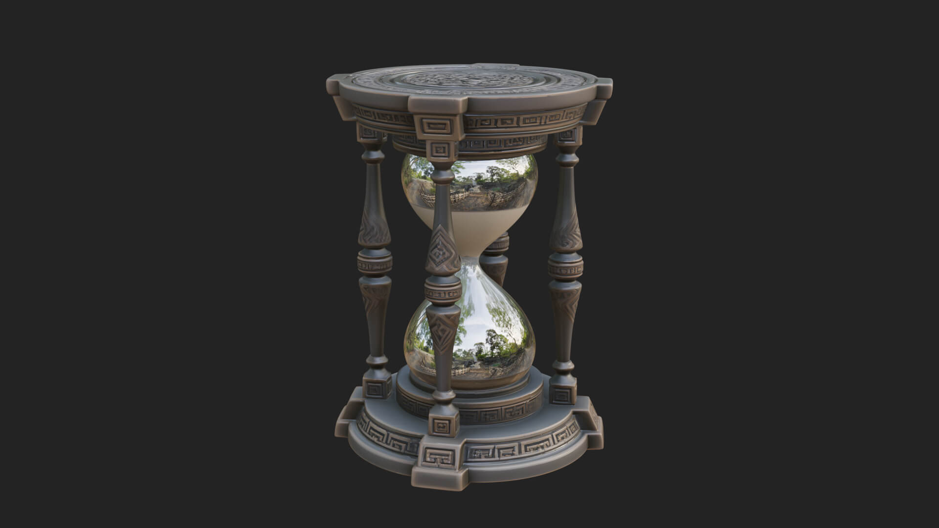Pillared Sand Hourglass Model Design 2 3D Print Model 3D Model