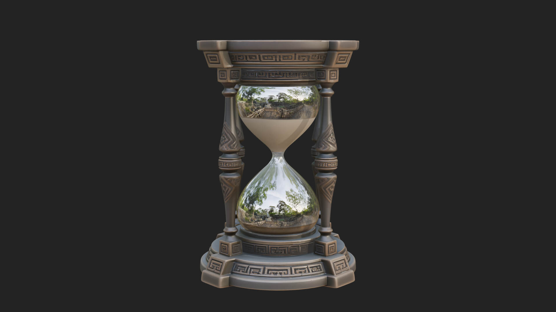Pillared Sand Hourglass Model Design 2 3D Print Model 3D Model