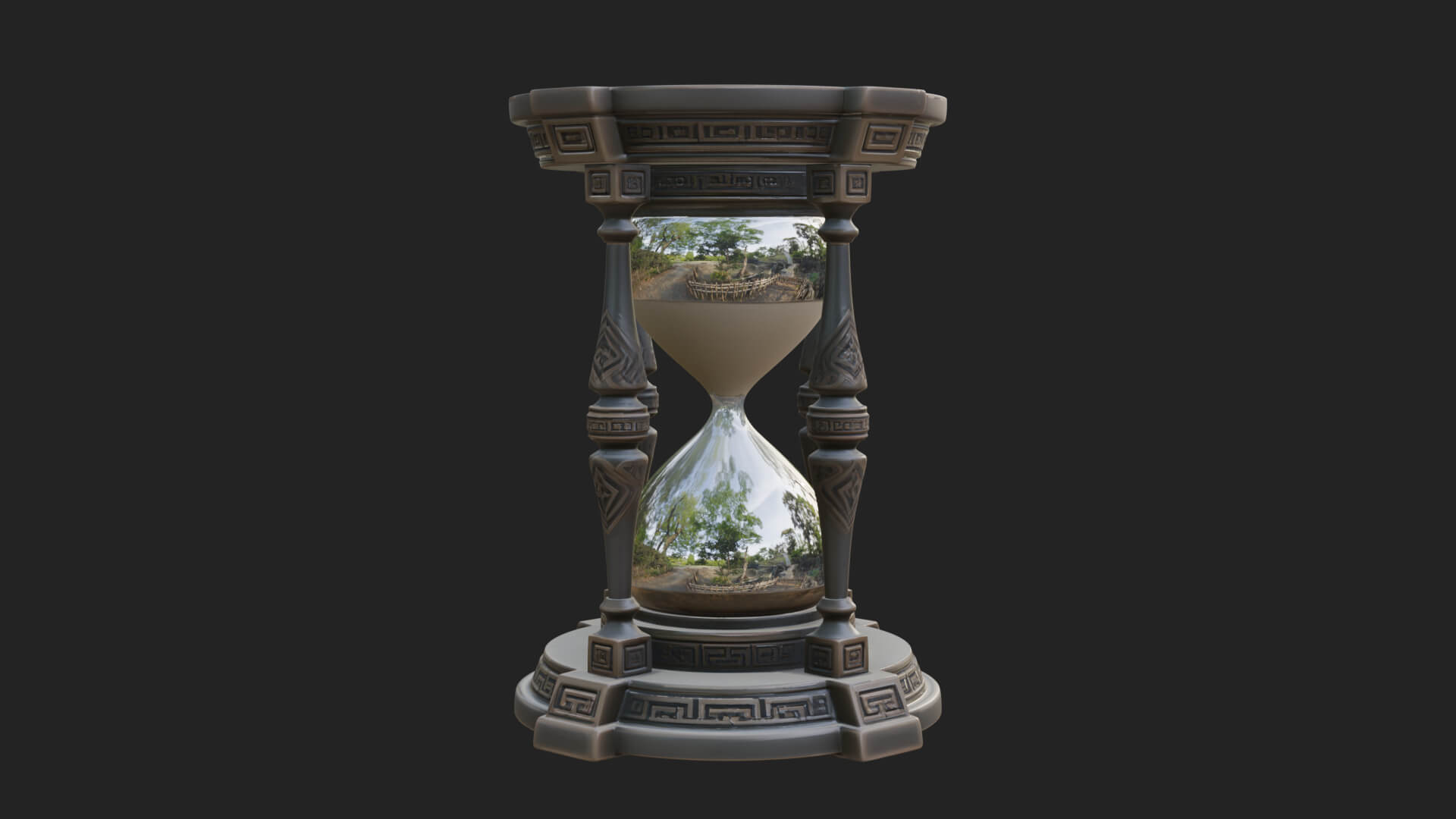 Pillared Sand Hourglass Model Design 2 3D Print Model 3D Model