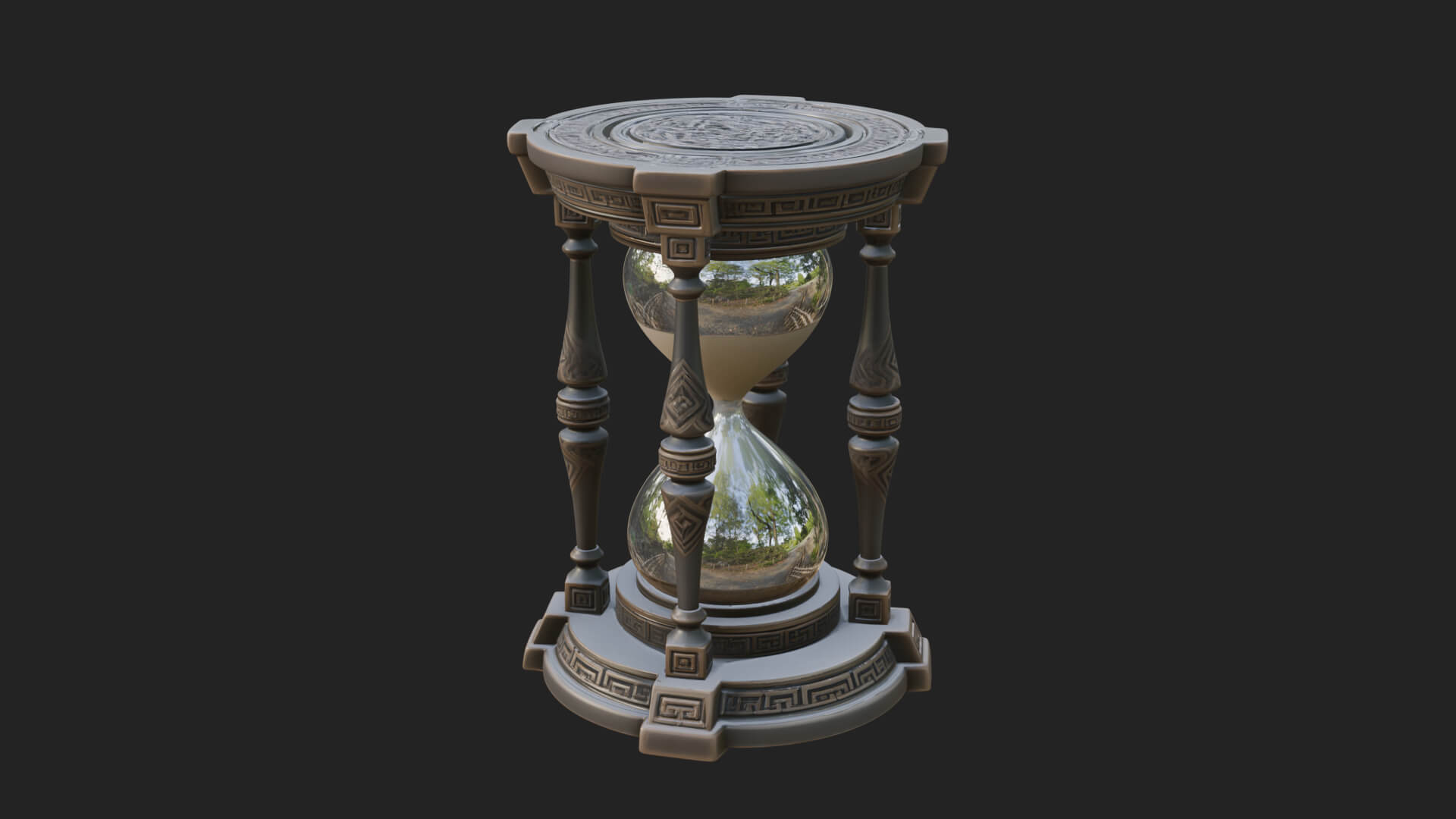 Pillared Sand Hourglass Model Design 2 3D Print Model 3D Model
