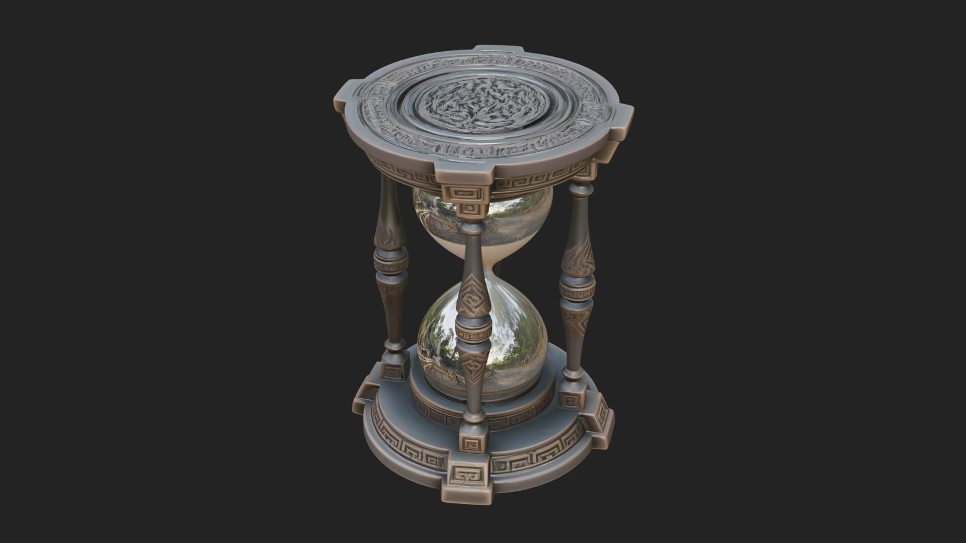 Pillared Sand Hourglass Model Design 2 3D Print Model 3D Model