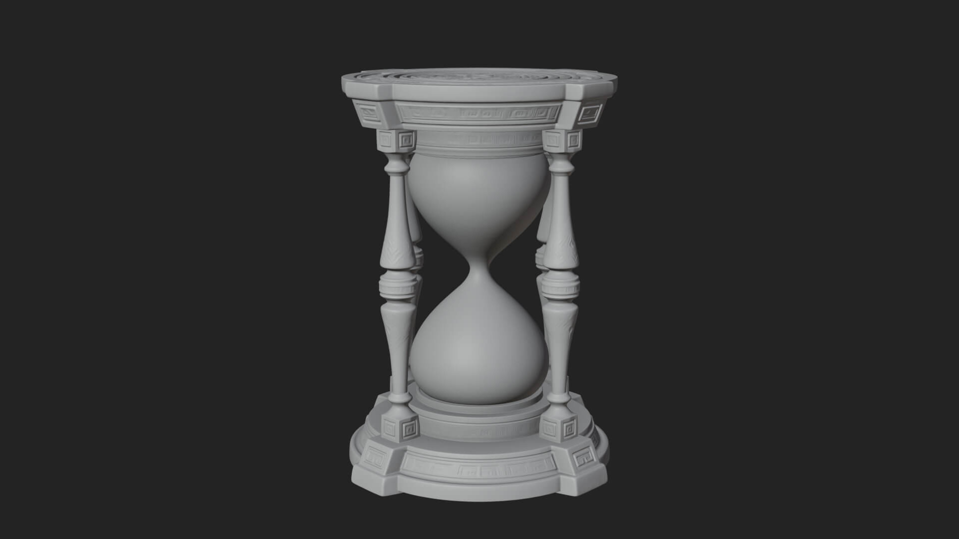 Pillared Sand Hourglass Model Design 2 3D Print Model 3D Model