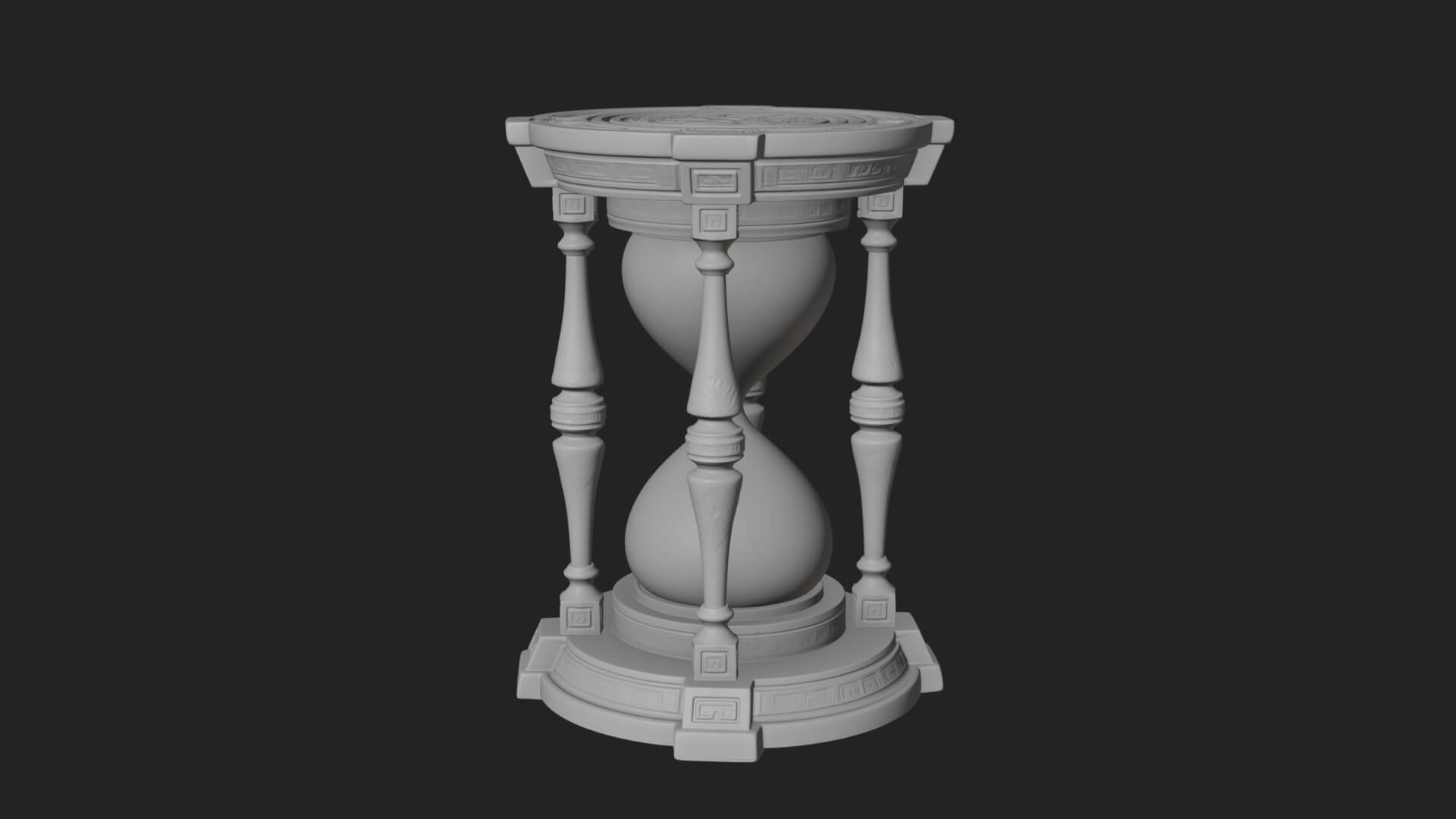 Pillared Sand Hourglass Model Design 2 3D Print Model 3D Model