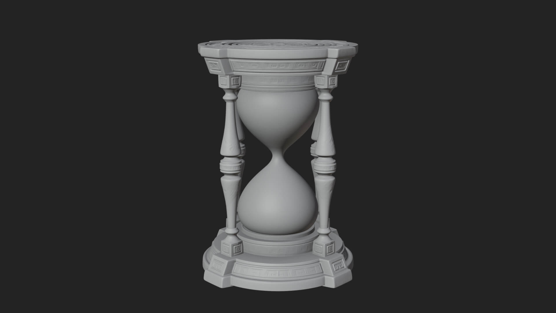 Pillared Sand Hourglass Model Design 2 3D Print Model 3D Model