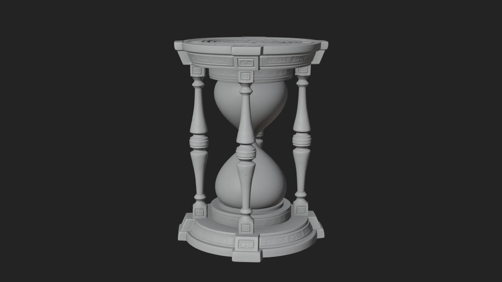 Pillared Sand Hourglass Model Design 2 3D Print Model 3D Model
