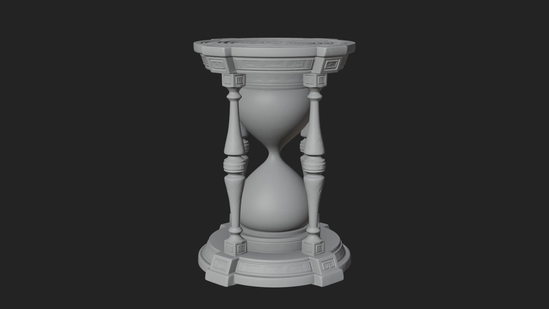 Pillared Sand Hourglass Model Design 2 3D Print Model 3D Model