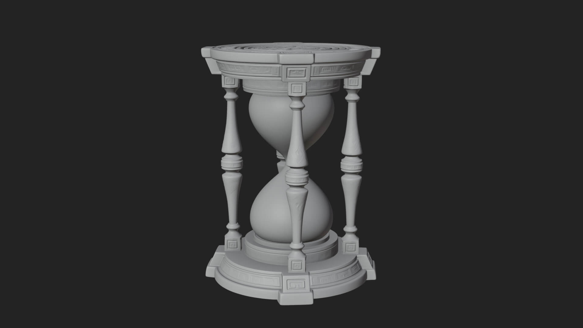 Pillared Sand Hourglass Model Design 2 3D Print Model 3D Model
