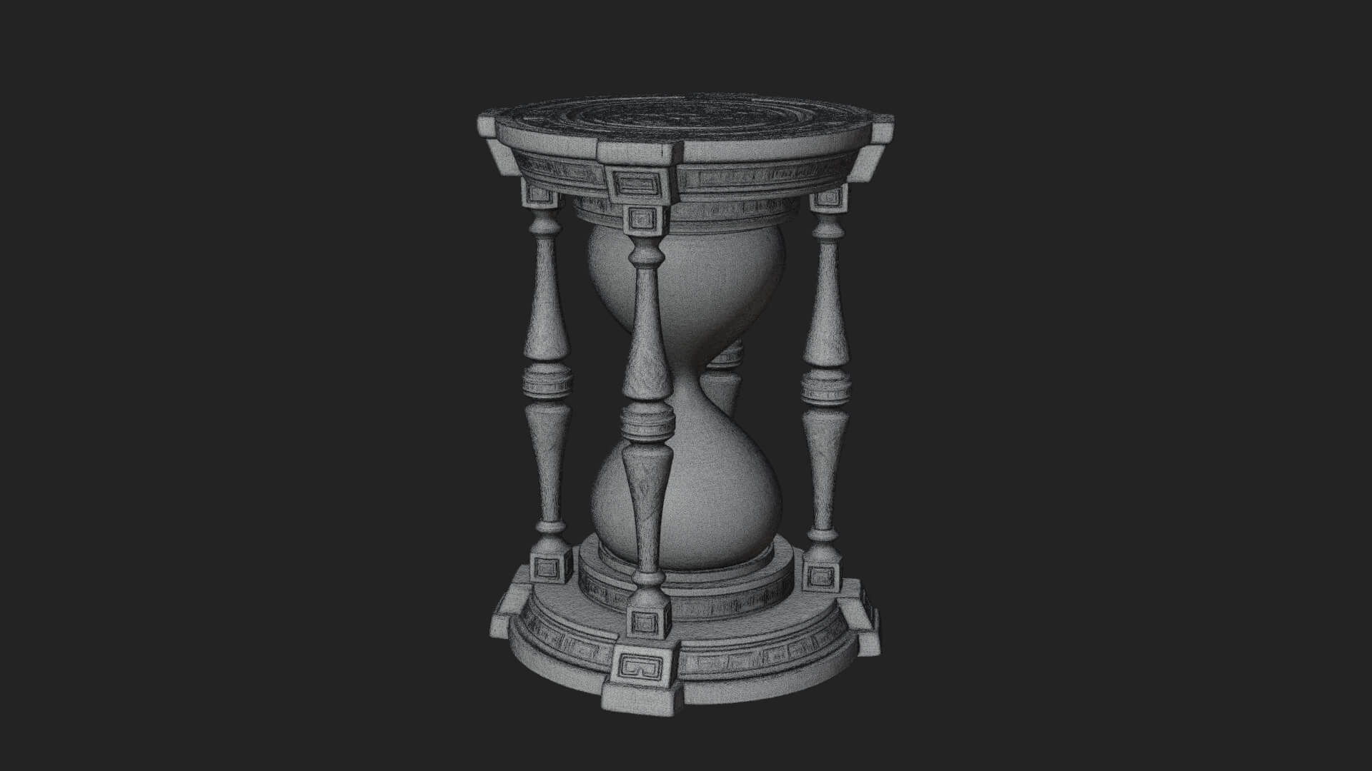 Pillared Sand Hourglass Model Design 2 3D Print Model 3D Model
