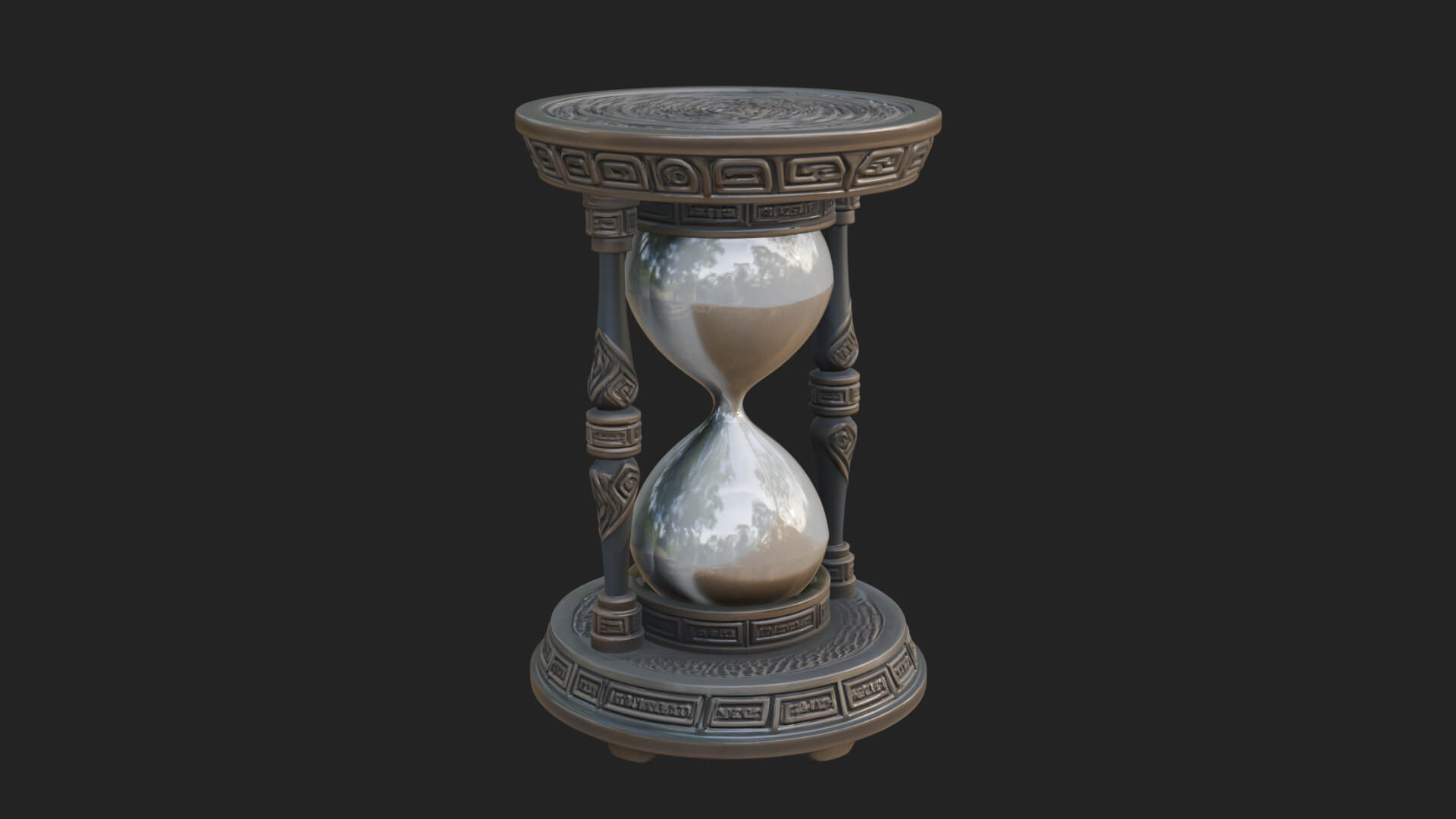 Pillared Sand Hourglass Model Design 3 3D Print Model 3D Model