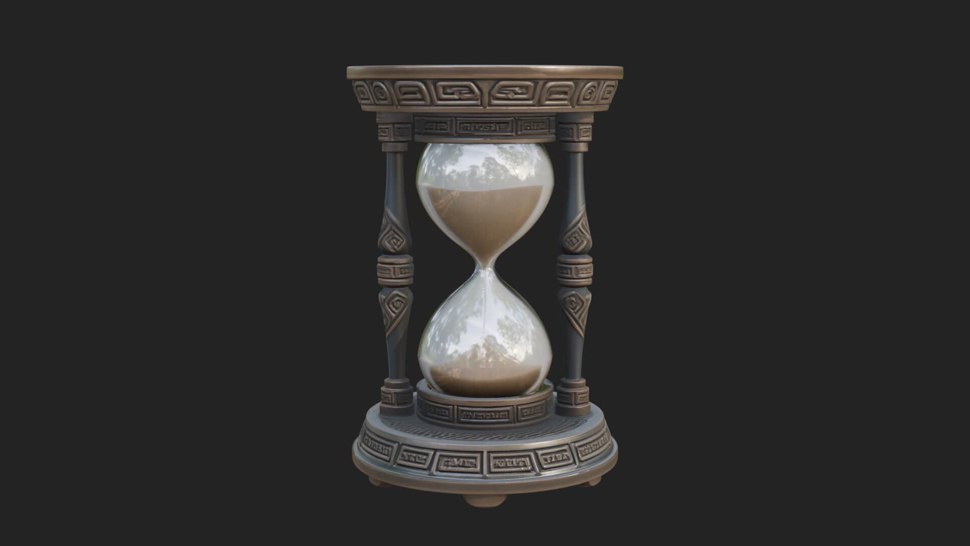 Pillared Sand Hourglass Model Design 3 3D Print Model 3D Model