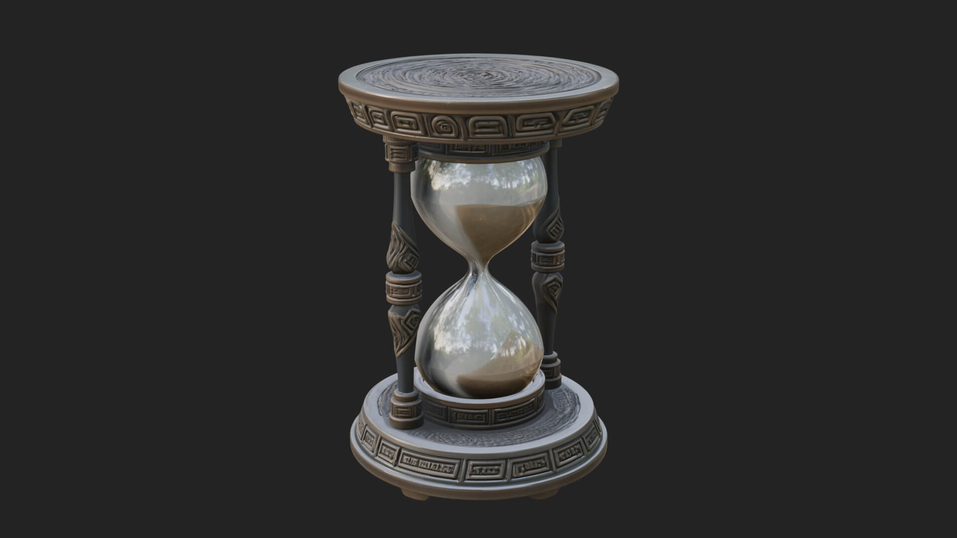 Pillared Sand Hourglass Model Design 3 3D Print Model 3D Model