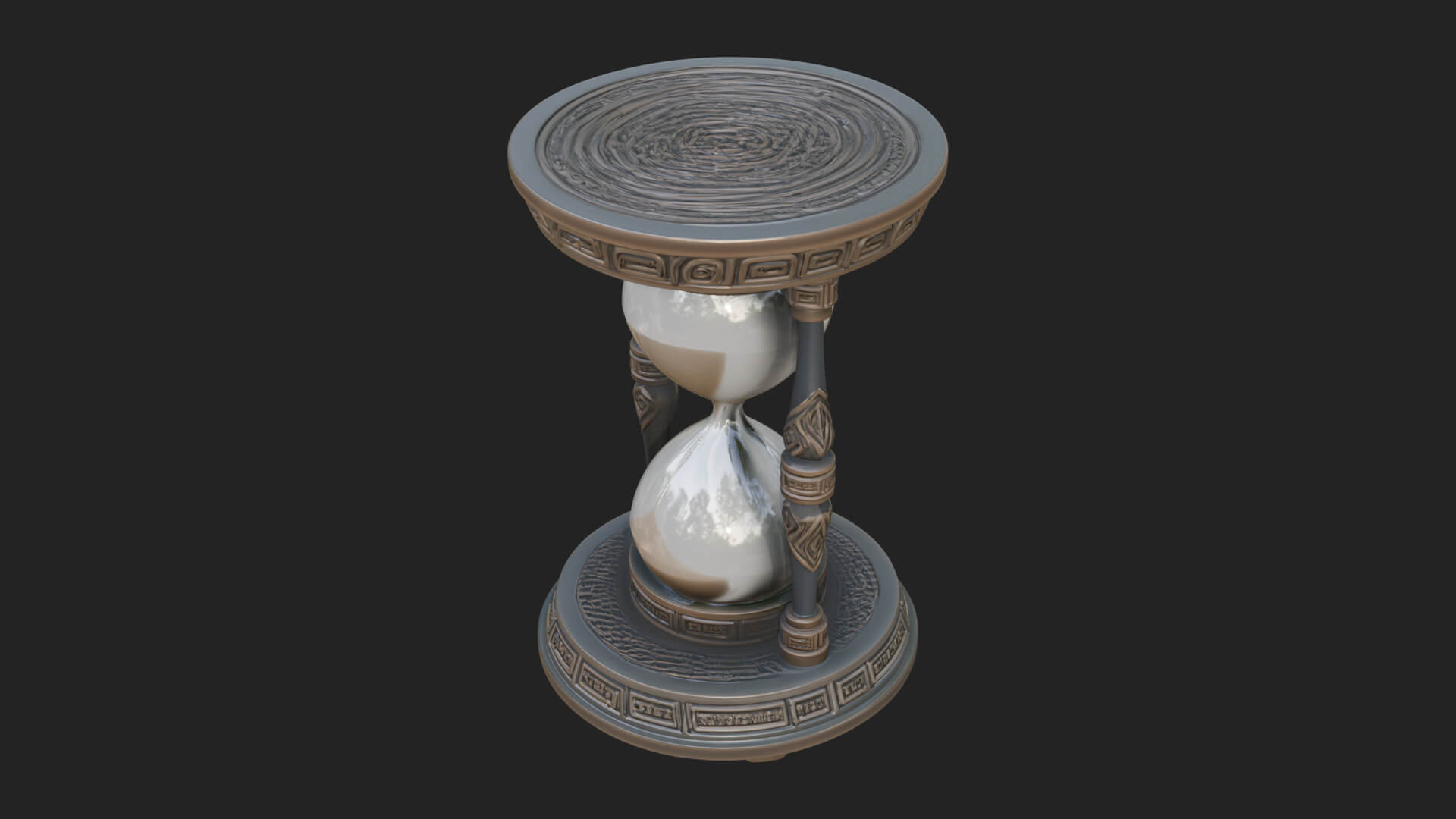 Pillared Sand Hourglass Model Design 3 3D Print Model 3D Model