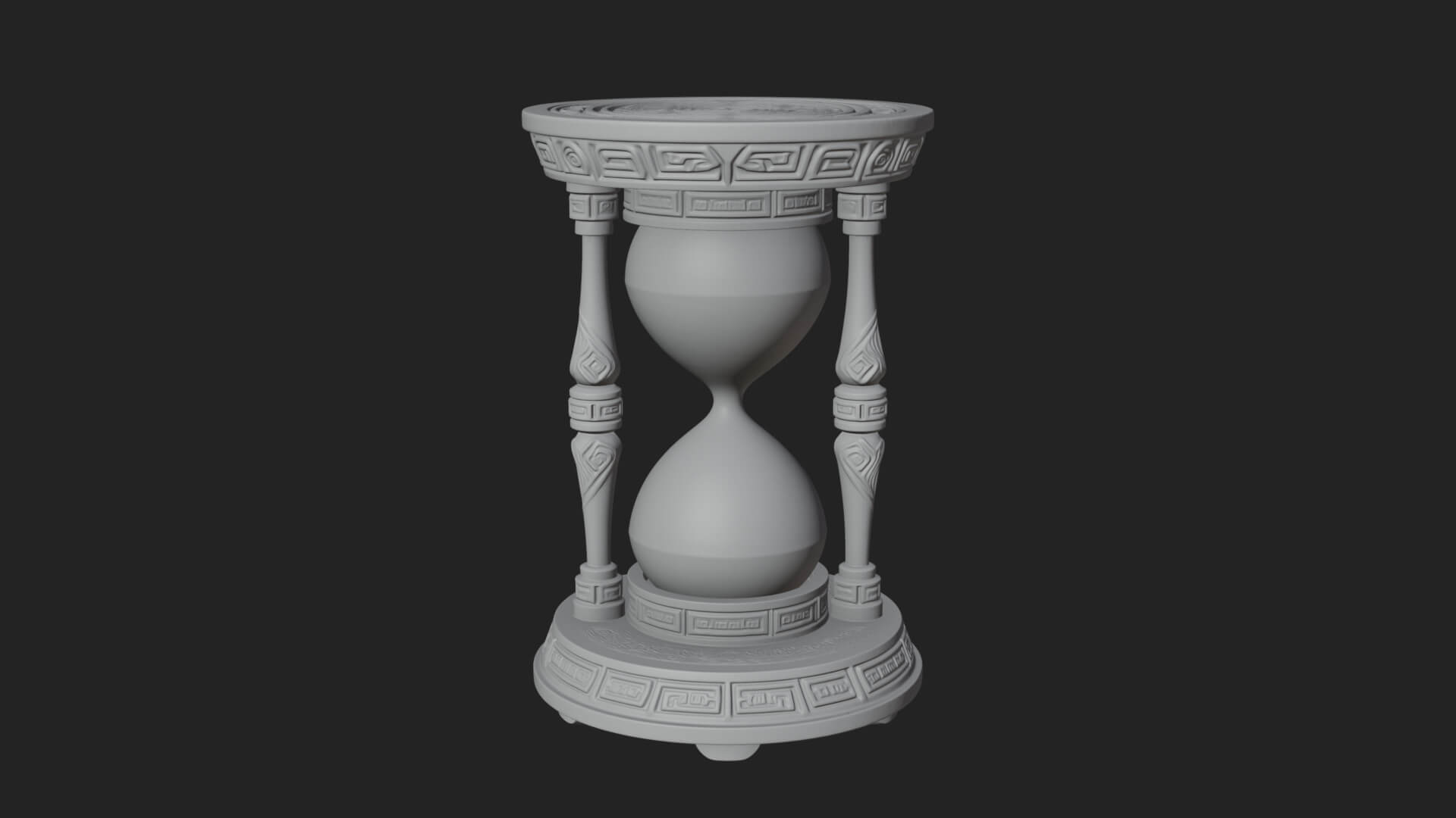 Pillared Sand Hourglass Model Design 3 3D Print Model 3D Model