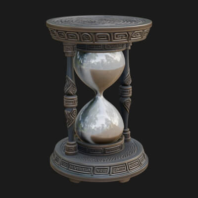 Pillared Sand Hourglass Model Design 3 3D Print Model