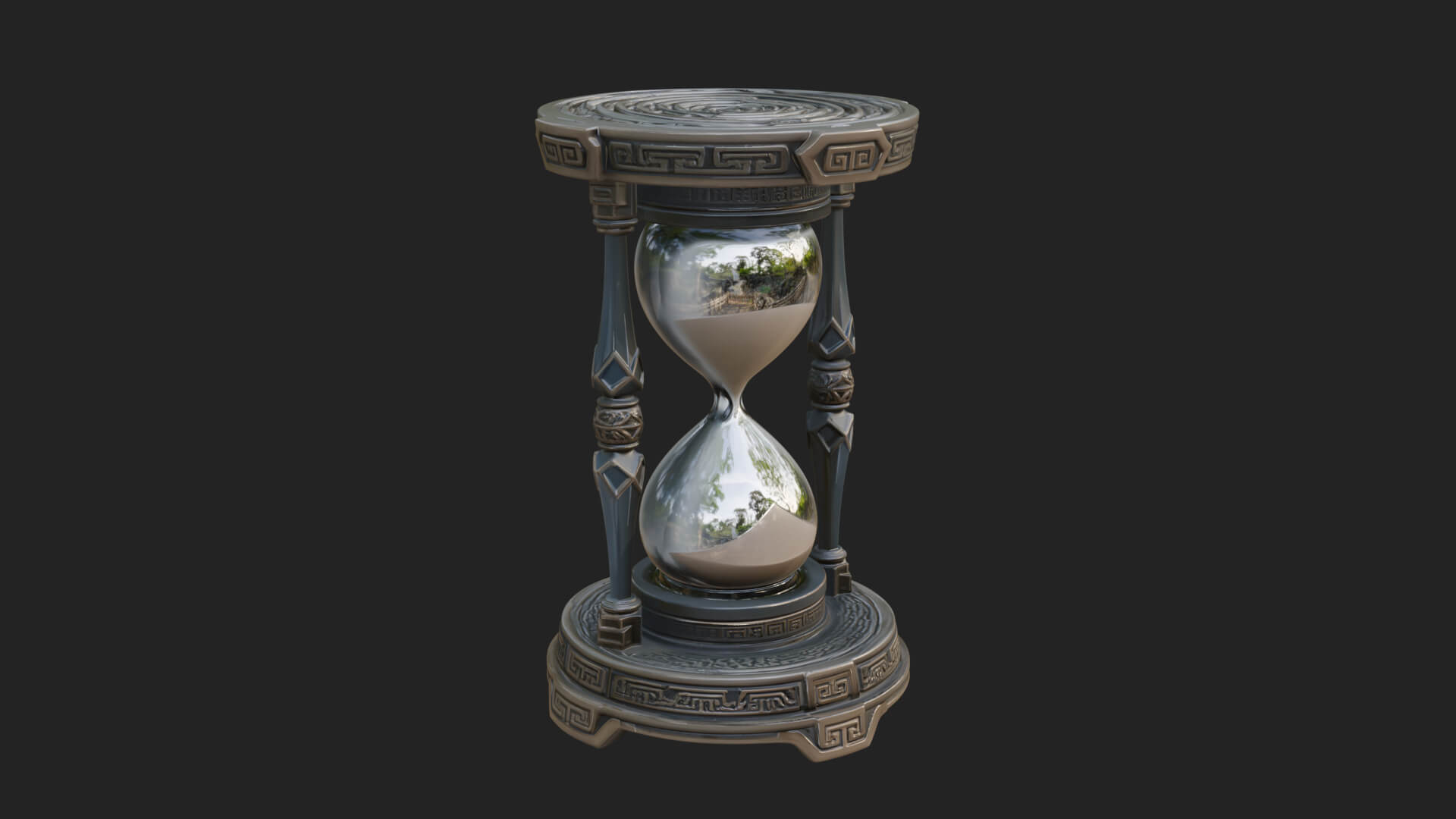 Pillared Sand Hourglass Model Design 4 3D Print Model 3D Model