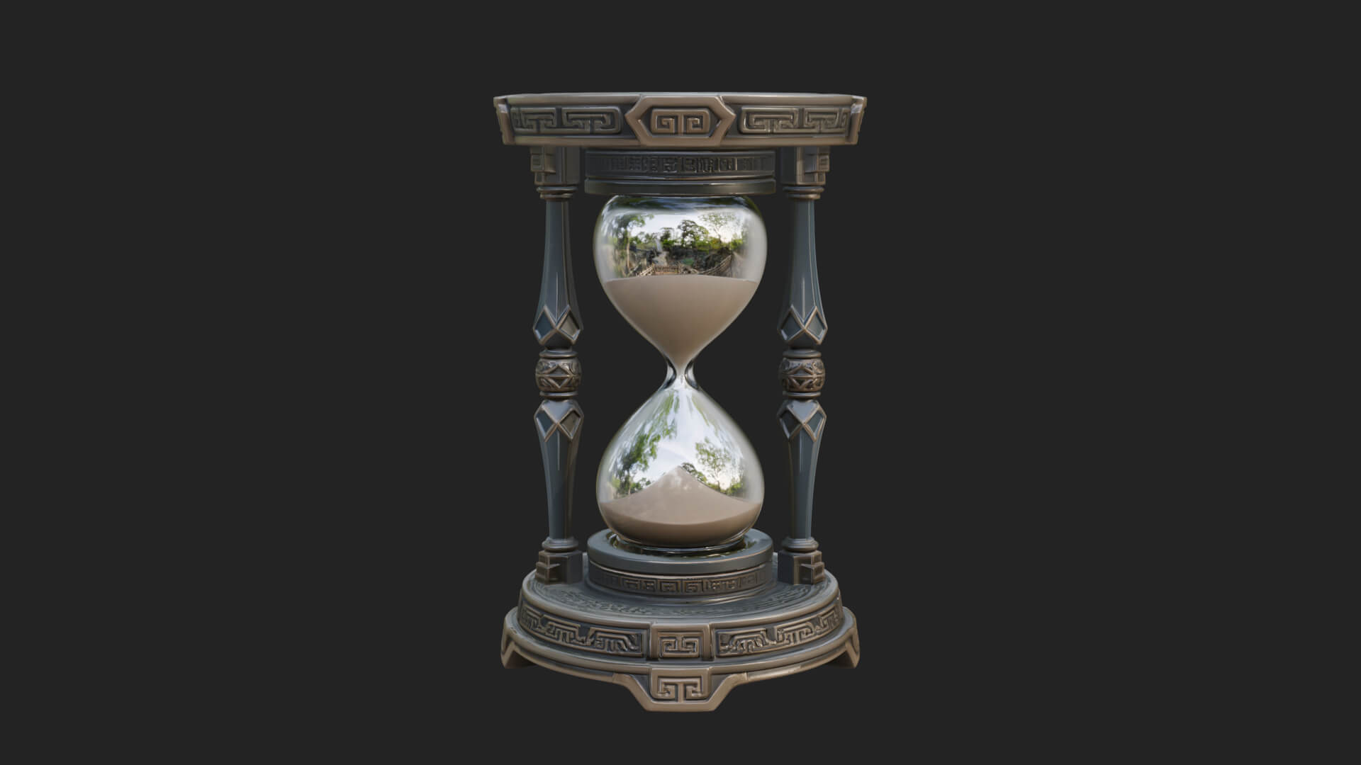 Pillared Sand Hourglass Model Design 4 3D Print Model 3D Model