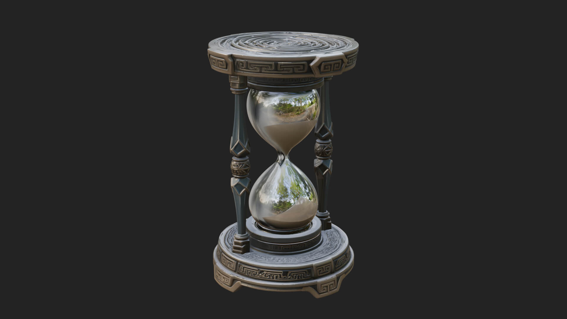 Pillared Sand Hourglass Model Design 4 3D Print Model 3D Model
