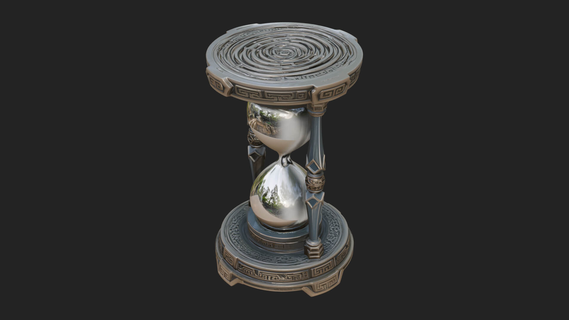 Pillared Sand Hourglass Model Design 4 3D Print Model 3D Model