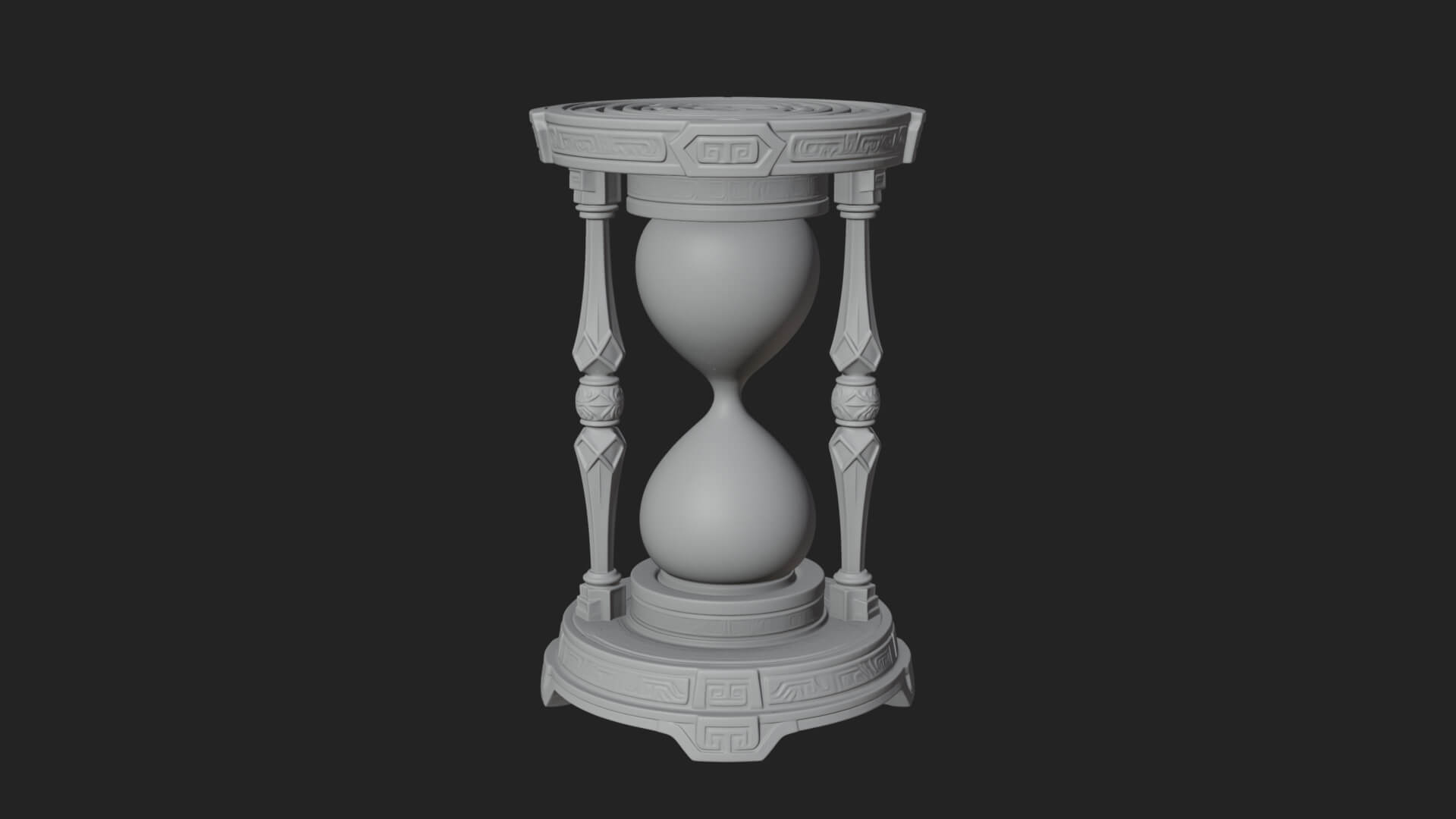 Pillared Sand Hourglass Model Design 4 3D Print Model 3D Model