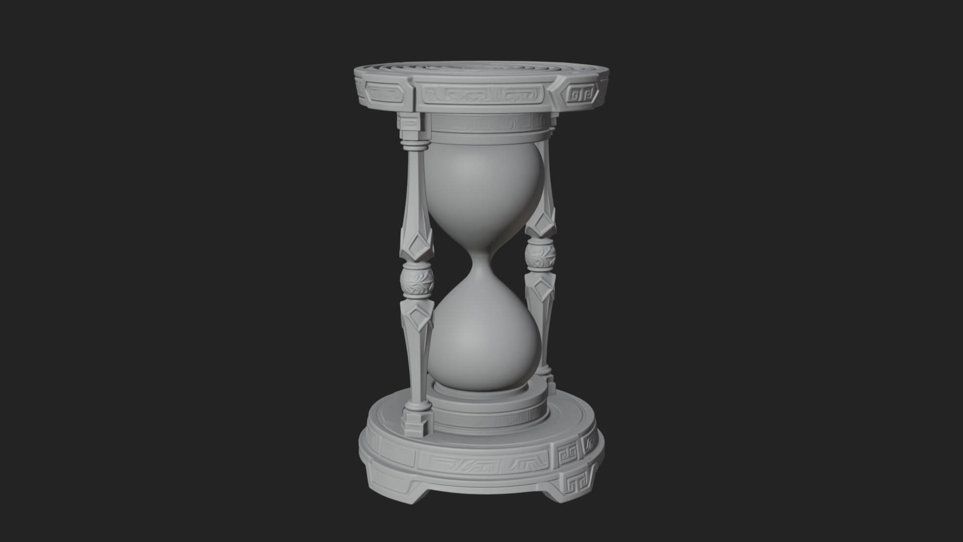 Pillared Sand Hourglass Model Design 4 3D Print Model 3D Model