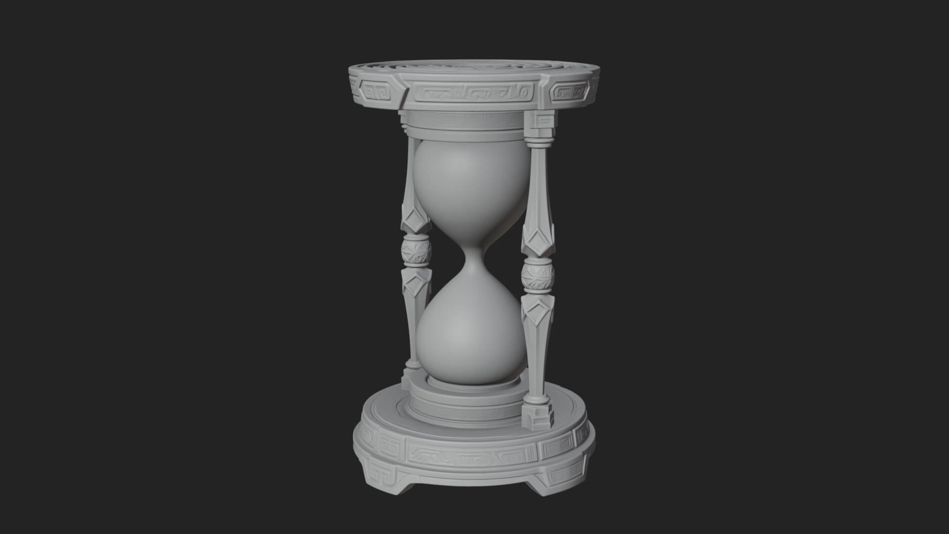 Pillared Sand Hourglass Model Design 4 3D Print Model 3D Model
