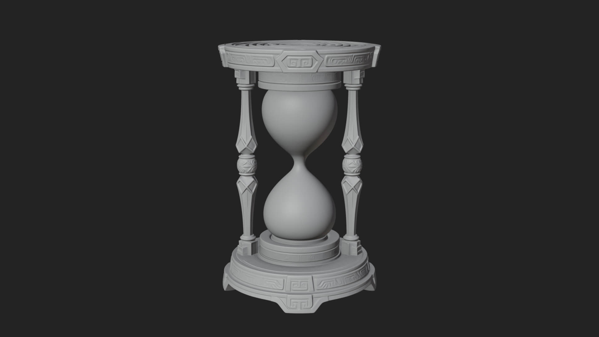 Pillared Sand Hourglass Model Design 4 3D Print Model 3D Model