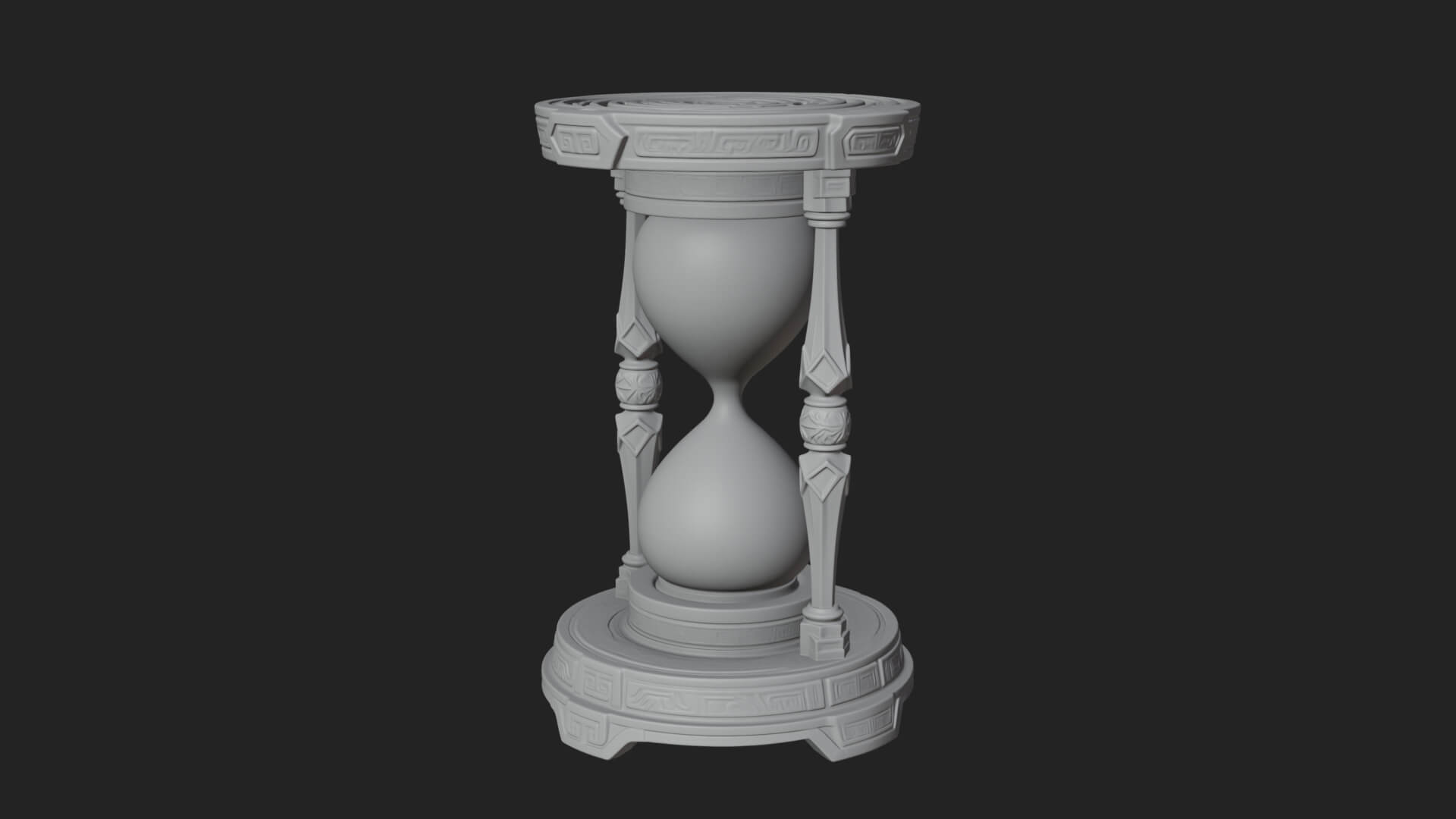 Pillared Sand Hourglass Model Design 4 3D Print Model 3D Model