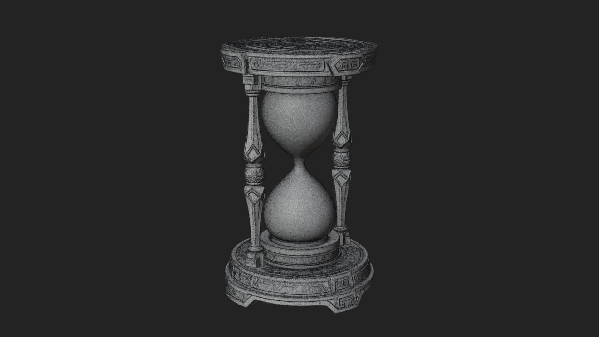 Pillared Sand Hourglass Model Design 4 3D Print Model 3D Model