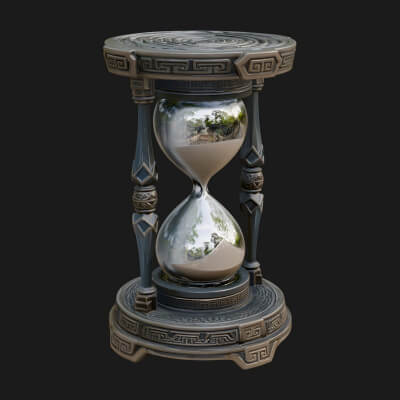 Pillared Sand Hourglass Model Design 4 3D Print Model