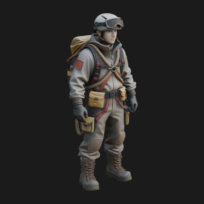 Pilot Man Statue Design 1 3D Print Model