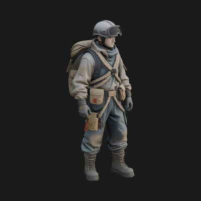 Pilot Man Statue Design 2 3D Print Model