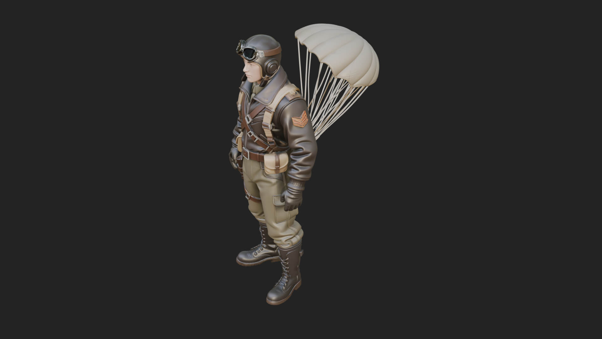 Pilot Man Statue Design 4 3D Print Model 3D Model