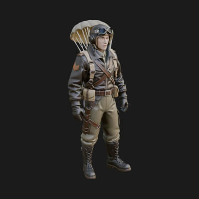 Pilot Man Statue Design 4 3D Print Model