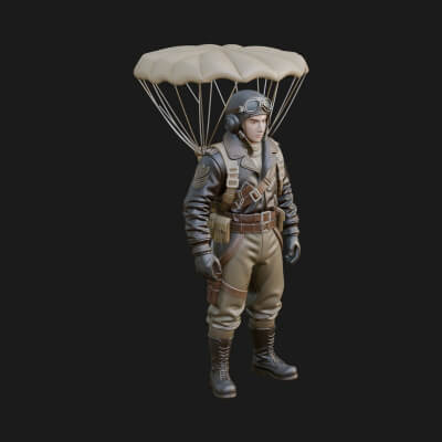Pilot Man Statue Design 5 3D Print Model