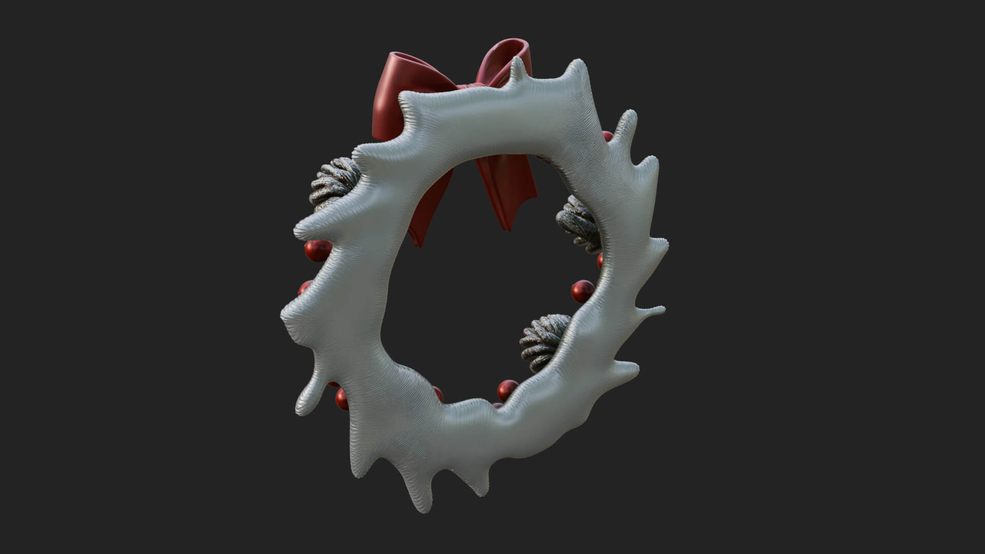 Pine Christmas Wreath Ornament Design 1 3D Print Model 3D Model