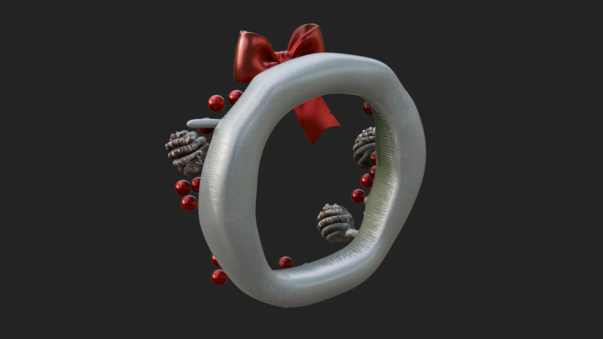 Pine Christmas Wreath Ornament Design 3 3D Print Model 3D Model