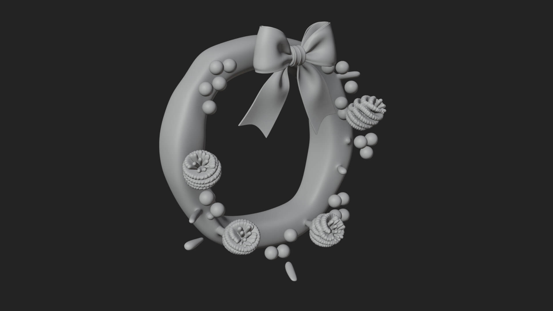 Pine Christmas Wreath Ornament Design 3 3D Print Model 3D Model