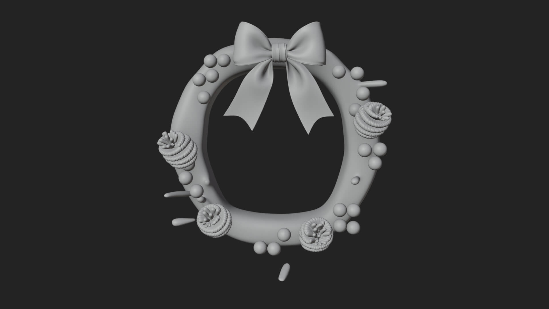 Pine Christmas Wreath Ornament Design 3 3D Print Model 3D Model