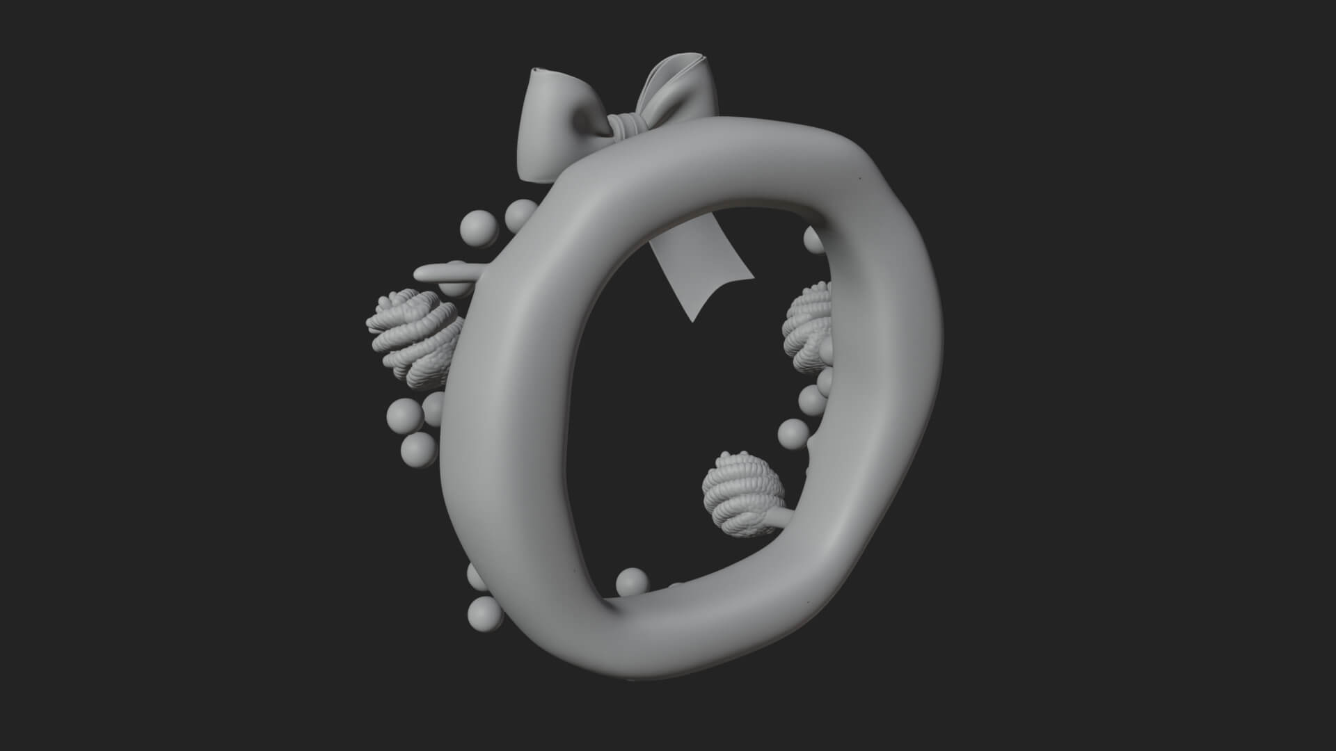 Pine Christmas Wreath Ornament Design 3 3D Print Model 3D Model